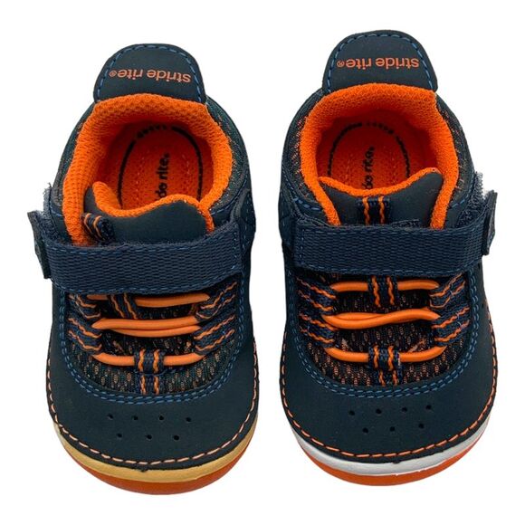 Stride Rite Soft Motion Amos Sneaker Navy/Orange US Infant/Toddler Boys 3.5 Wide - Picture 5 of 8